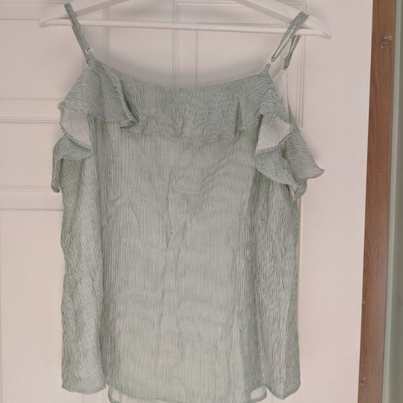 Green Striped Ruffled Top - Picture 8 of 8